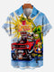 Men's Cartoon Funny Graphic Short Sleeve Hawaiian Shirt